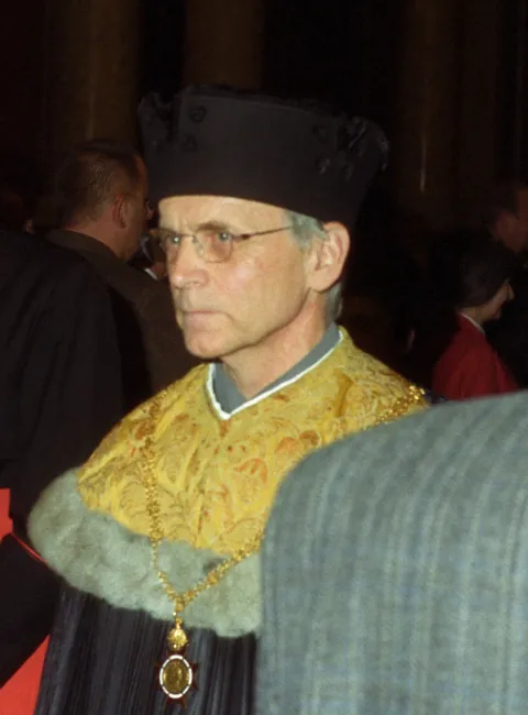 Dekan Paul Michael Zulehner bei der Verleihung des Ehrendoktorats an Miklós Tomka