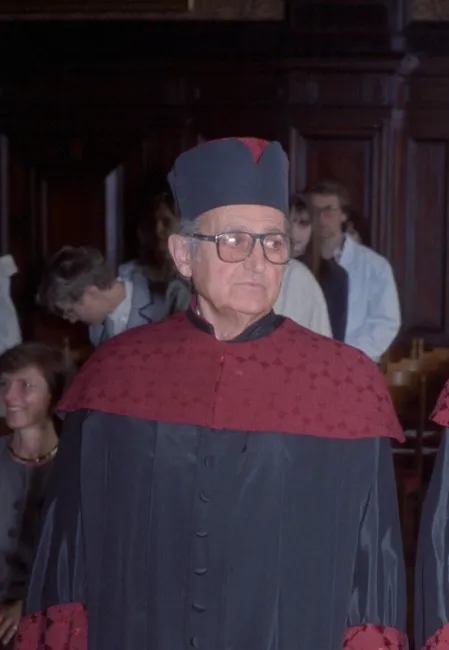 Robert Lafont bei der Verleihung des Ehrendoktorats der Universität Wien
