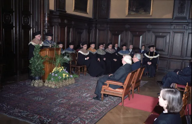Verleihung der Ehrenbürgerschaft der Universität Wien an Anton Porhansl und Hans Heinrich Schneider