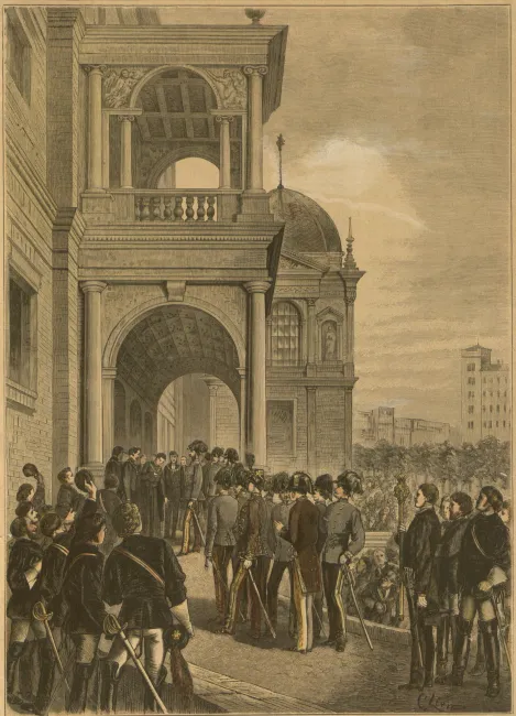 Feierliche „Eröffnung“ des neuen Universitätsgebäudes durch Kaiser Franz Joseph am 11. Oktober 1884