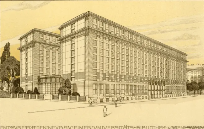 Entwurf für den Neubau einer Universitätsbibliothek von Otto Wagner