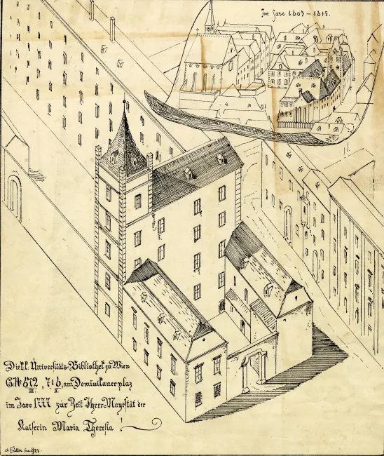 Die Universitätsbibliothek im Alten Universitätsviertel 1777