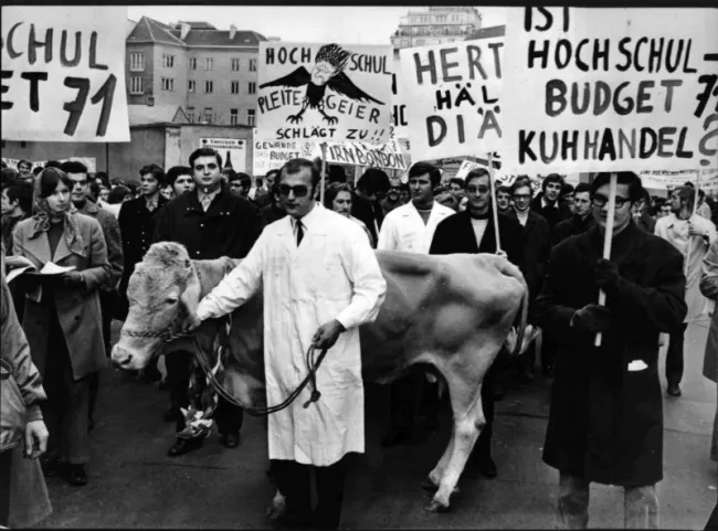 Studentendemonstration gegen die Hochschulpolitik am 4.12.1970