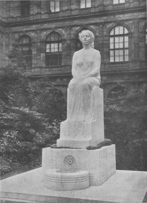 Kastaliabrunnen von Edmund Hellmer (1850–1935) im Arkadenhof kurz nach Errichtung, 1910