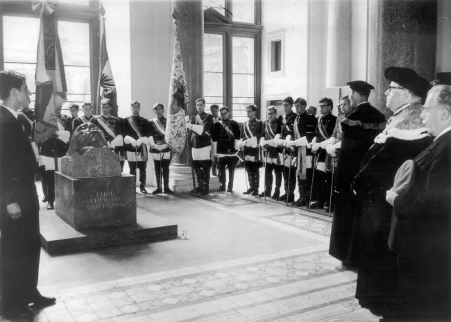 50-Jahr-CV-Rugia Feier am 22. Juni 1958 mit Rektor Prof. Erich Schenk