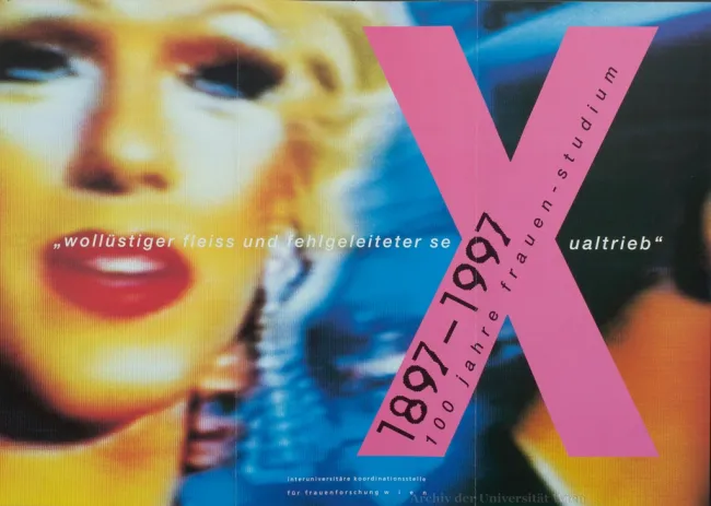 Plakat zu 100 Jahre Frauenstudium in Österreich 1997
