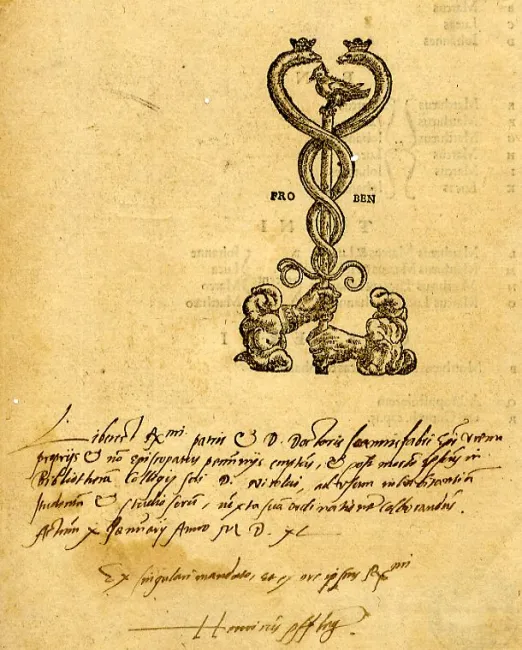 Eigentumsvermerk aus einem Buch des Wiener Bischofs Johann Fabri