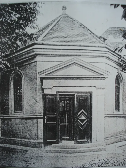 Jüdisches Bethaus von Max Fleischer im alten Allgemeinen Krankenhaus Wien, Außenansicht 1903