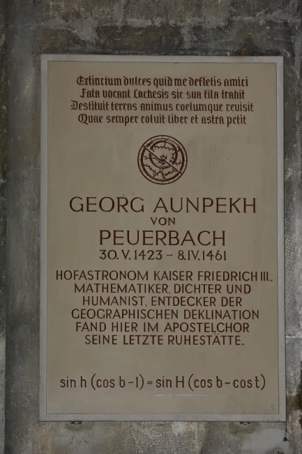 Epitaph für Georg von Peuerbach im Wiener Stephansdom