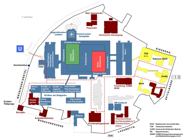 Neues Allgemeines Krankenhaus (AKH), Grundriss 2014