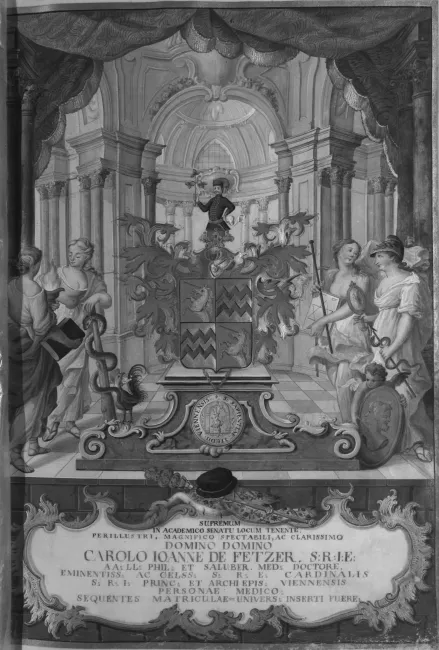 Rektorenblatt von Karl Johann von Fetzer (Rektor 1760/61)
