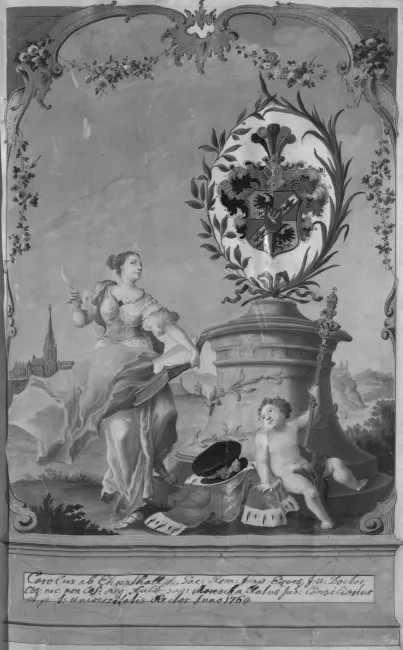 Rektorenblatt von Karl von Ehrenthal (Rektor 1763/64)