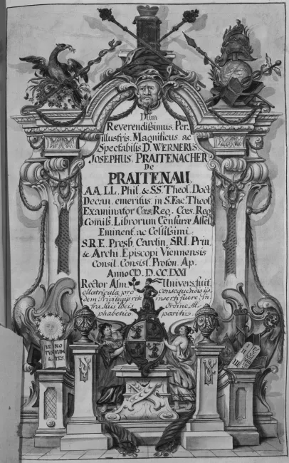 Rektorenblatt von Werner Joseph Praitenacher (Rektor 1770/71)