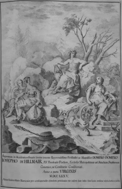 Rektorenblatt von Joseph Edler von Hillmeier (Rektor 1774/75)