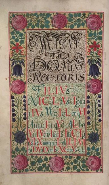 Bild zum Rektorenblatt von Georg Leonhard Freiherr von Weigler (Rektor 1691/92)