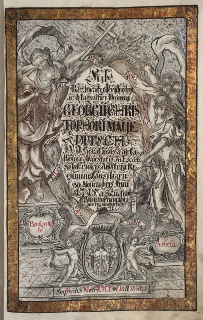 Rektorenblatt von Georg Christoph Meieditsch (Rektor 1715/16)