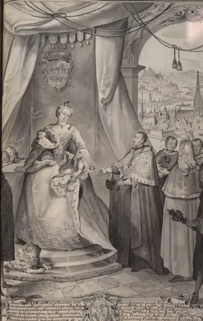 Rektorenblatt von Adrian Plieml (Rektor 1742/43)