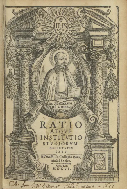 Titelblatt der „Ratio Studiorum“