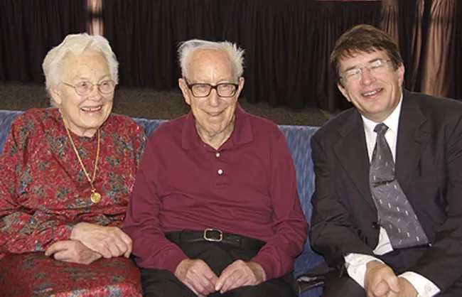 Walter Rudin mit seiner Frau Mary Ellen und Friedrich Haslinger anlässlich der Verleihung der Ehrendoktorwürde, September 20…
