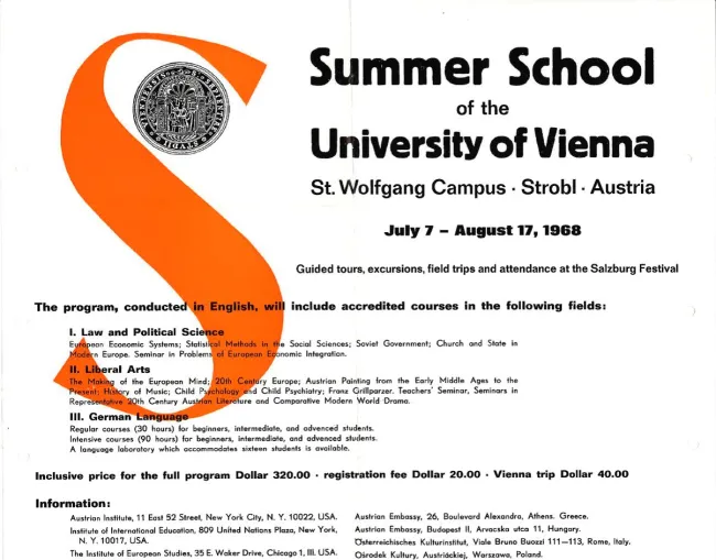 Plakat der Sommerhochschule 1968