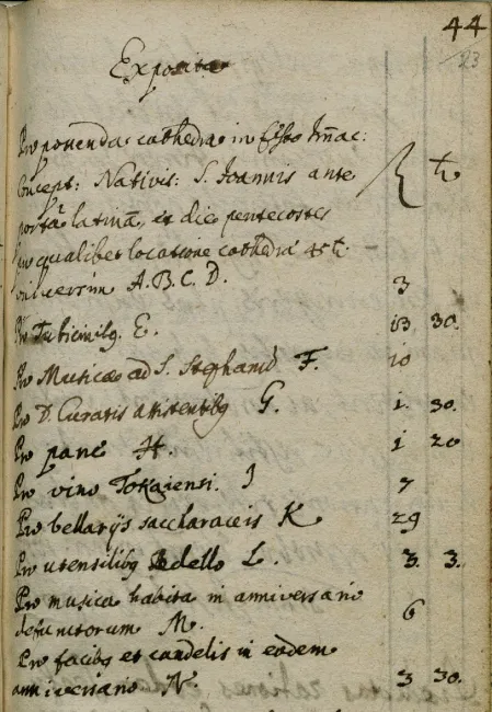 Ausgaben für verschiedene Feierlichkeiten der Theologischen Fakultät im Wintersemester 1691/92