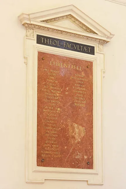 Ehrentafel der (Katholisch-)Theologischen Fakultät, Aula der Universität Wien