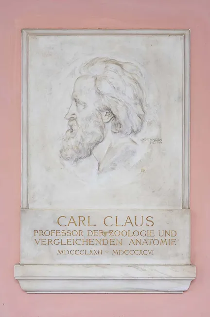 Denkmal für Carl Claus (1835–1899) im Arkadenhof der Universität Wien, gestaltet von Richard Kauffungen, enthüllt 1907