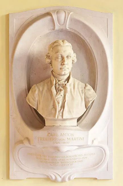 Denkmal für Karl Anton von Martini (1726–1800) im Arkadenhof der Universität Wien, gestaltet von Hans Mauer, aufgestellt 1917