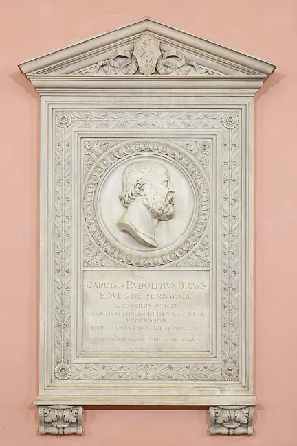 Denkmal für Carl Braun von Fernwald im Arkadenhof der Universität Wien, gestaltet von Theodor Charlemont, enthüllt 1894