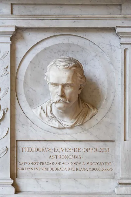 Denkmal für Theodor von Oppolzer (1841–1886) im Arkadenhof der Universität Wien, gestaltet von Viktor Tilgner, enthüllt 1890