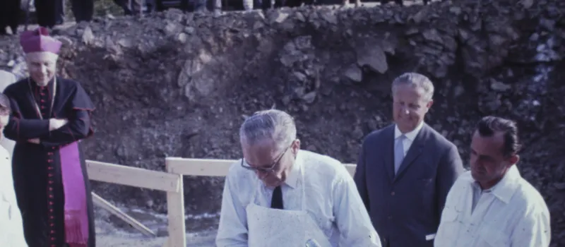 Grundsteinlegung für das Leopold Figl-Observatorium am Mitterschöpfl, 13. September 1966