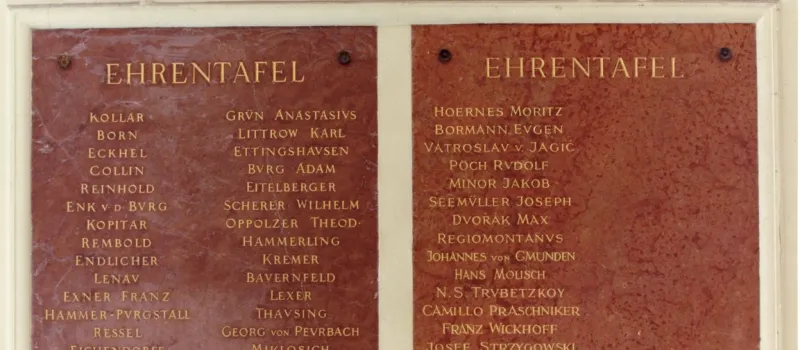 Ehrentafel der Philosophischen Fakultät, Aula der Universität Wien