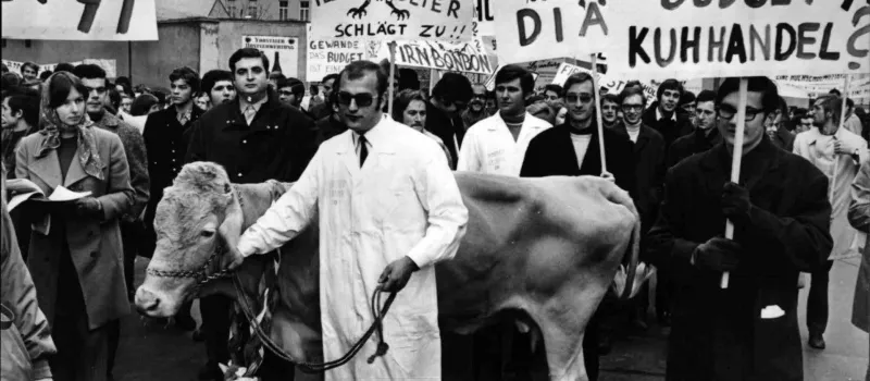 Studentendemonstration gegen die Hochschulpolitik am 4.12.1970