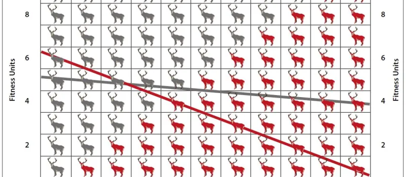Die Spieltheorie wird auf die Analyse der biologischen Selektion in Tierpopulationen angewandt. Hier geht es etwa um die Agr…